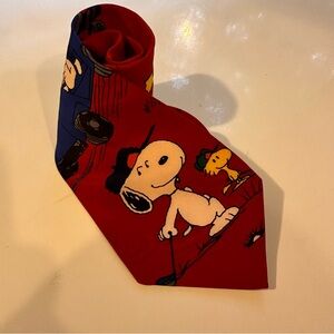 Peanuts Joe Golfer Snoopy & Woodstock Silk Necktie